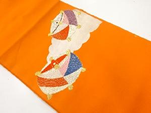 リサイクル　雲に糸巻き模様織出し名古屋帯